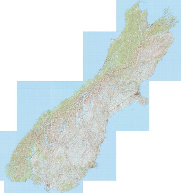 Planned trip itinerary across New Zealand's South Island- very large file to download!